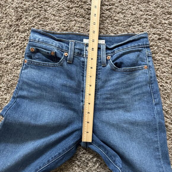 Levi's Women’s Wedgie Straight 27 Jeans Size 27x27 Blue Denim Frayed Hem Used - Picture 11 of 12